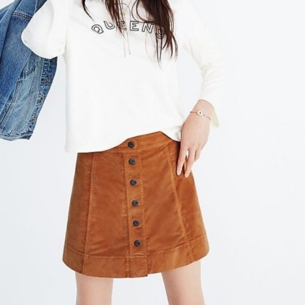 Madewell Metropolis Velveteen Snap Front Mini sz 0